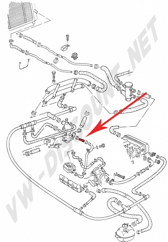 Durite d'eau 025121058E pour VW BUS/TRANSPORTER T3 de 1982-1992.