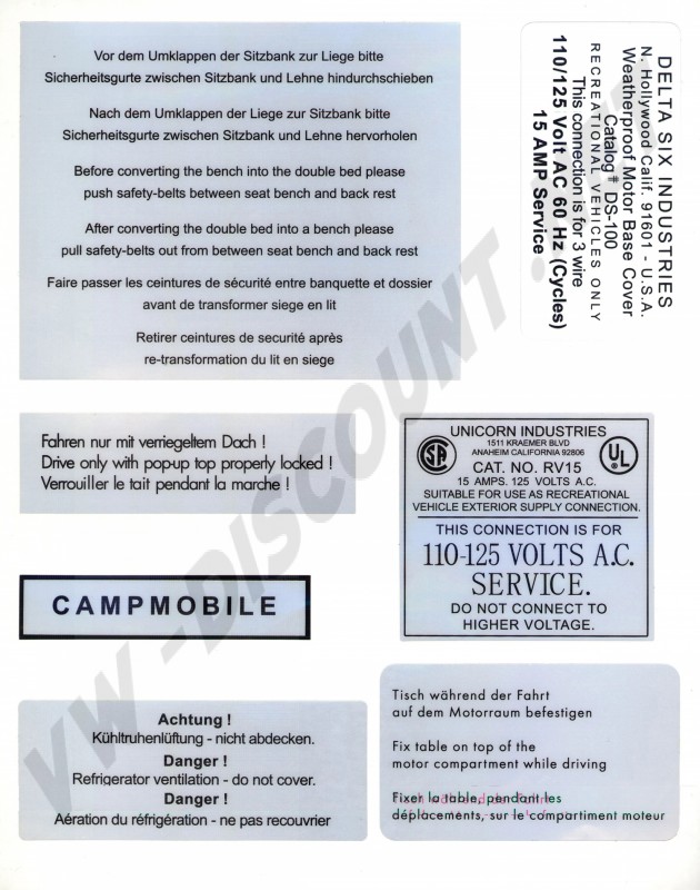 Feuille-d'autocollants-Westfalia-T2-Bus-1968-1979-211070030B