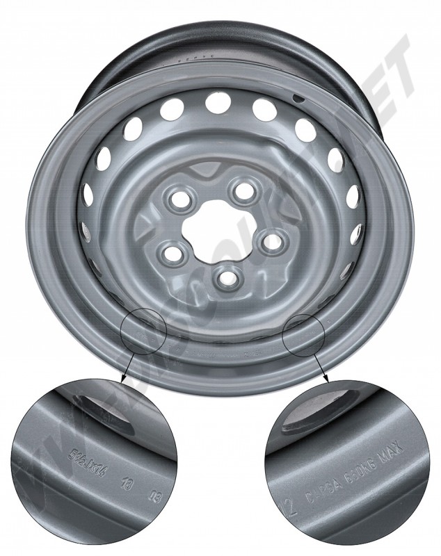Jante Standard Grise OEM - 5.5 x 14 - 5 Trous (5x112) ref 211601027H