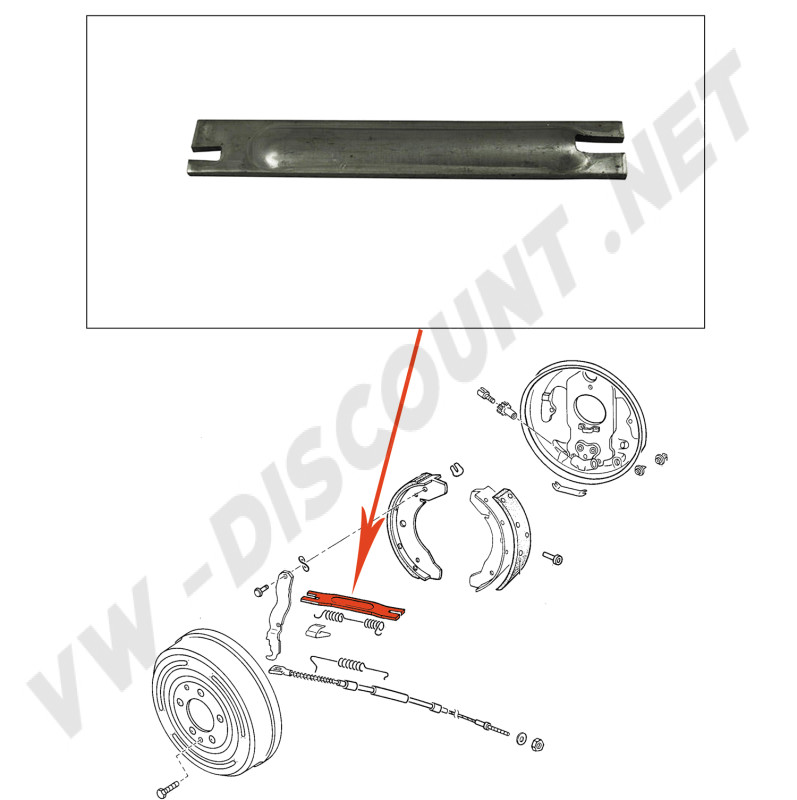 Tige pression frein arrière droite Combi T2 1973-1979 211609632D