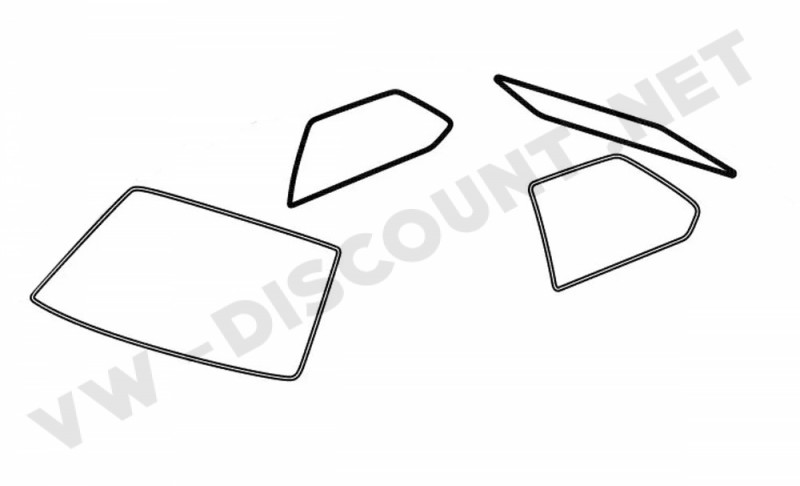 Kit Joints de Vitres pour Golf 1, 3 Portes (1975-1983). Références: 171898121A ou 171.898.121.A.
