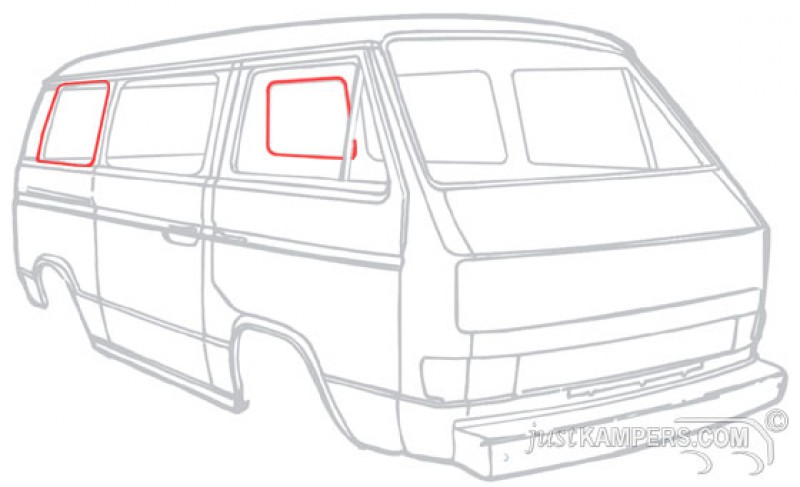 Joint Vitre Latérale, VW Transporter, 253845341, 1980-1992.