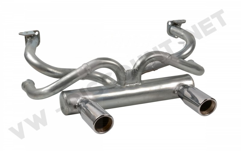 Échappement performance Style-Sport 1200cc galvanisé avec embouts chromés. Référence VW35068A et VW-350-68A.