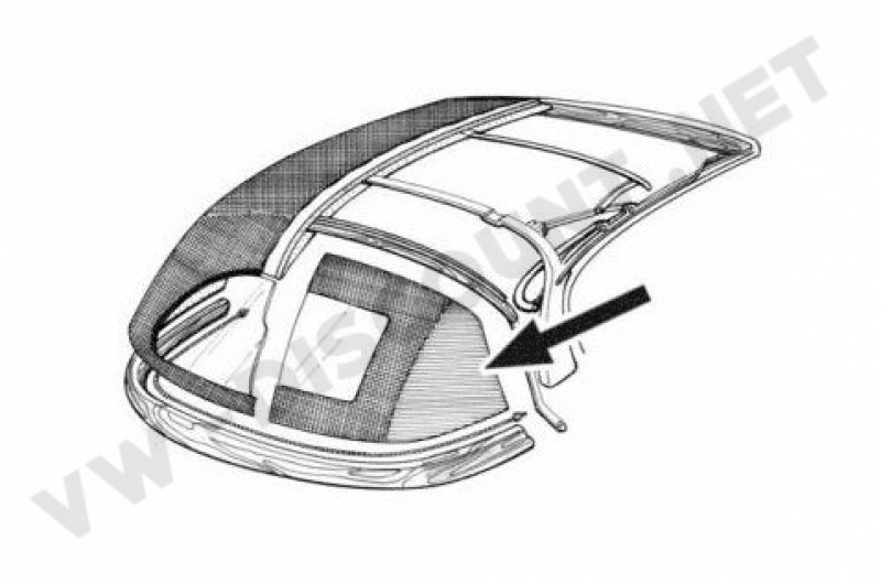 Bourre de Capote Ghia, 141871199A, Karmann Ghia, TMI Products.