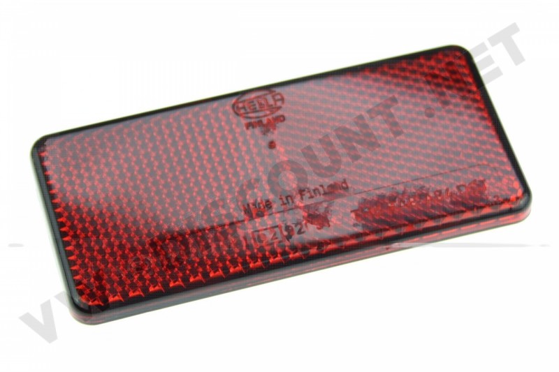 Réflecteur rouge autocollant de dimensions 95x45mm avec marquage ECE/EG. Idéal pour une visibilité accrue. Références : DM10924, DM1-0924.