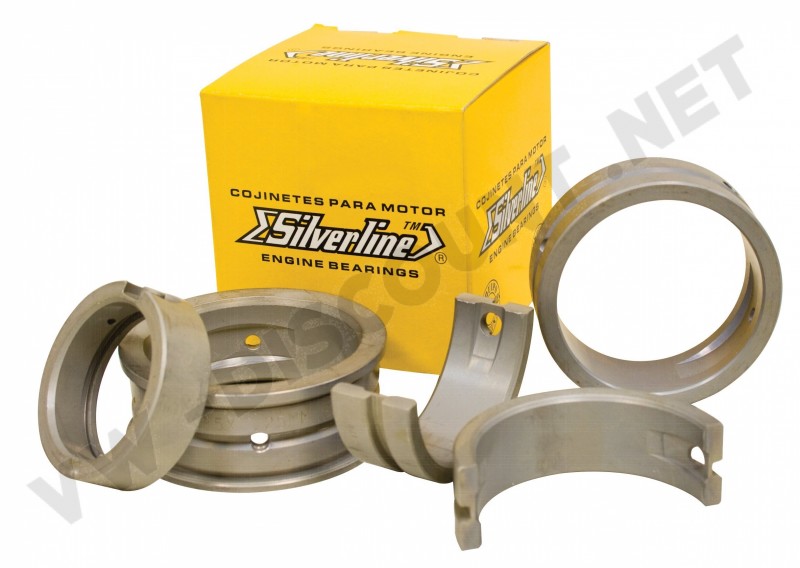 Coussinets de vilebrequin, +0,50 (Carter), STD (Vilebrequin), latéral +1, Volkswagen Type 1, 1200cc, 1300cc, 1500cc, 1600cc, Transporter T25, moteur Essence 1600 CT, Silverline, qualité OEM, acier, réparation.