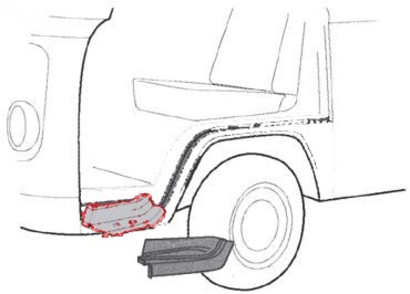 Tôle de Réparation Marche de Porte Intérieur Gauche - VW Combi Bay Window 1973-1979 (Côté Conducteur)