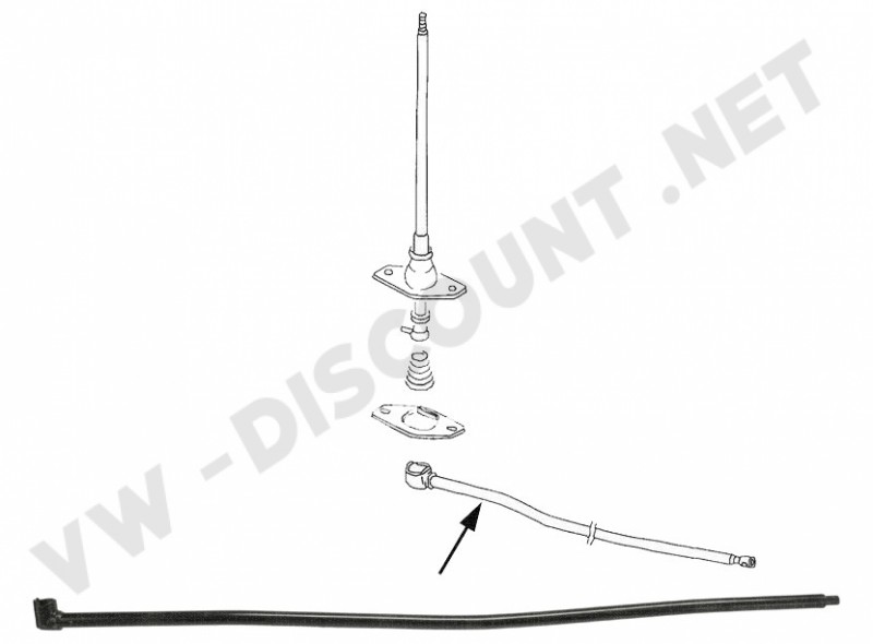 Tringlerie de Vitesse pour Coccinelle et Karmann Ghia Type 14 de 1955 à 1964, Réf 1117111155D
