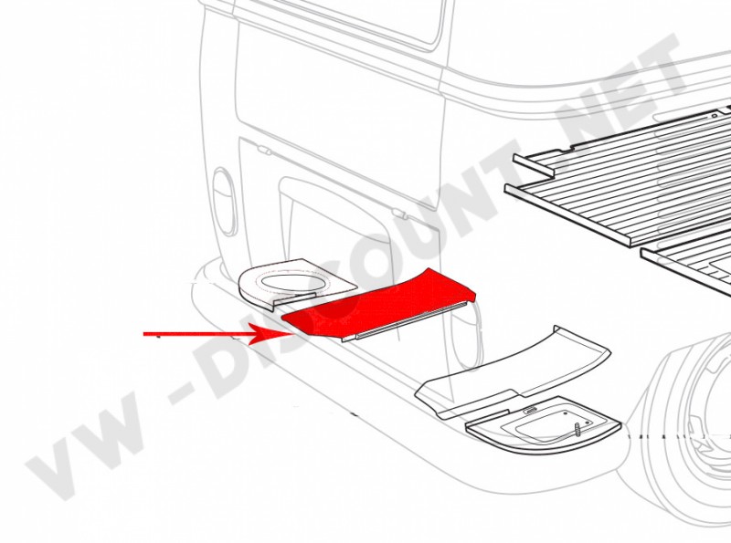Tôle support de joint tour moteur pour T2 1950-1967 - Gauche (Silver Weld Through, Référence 211813167)