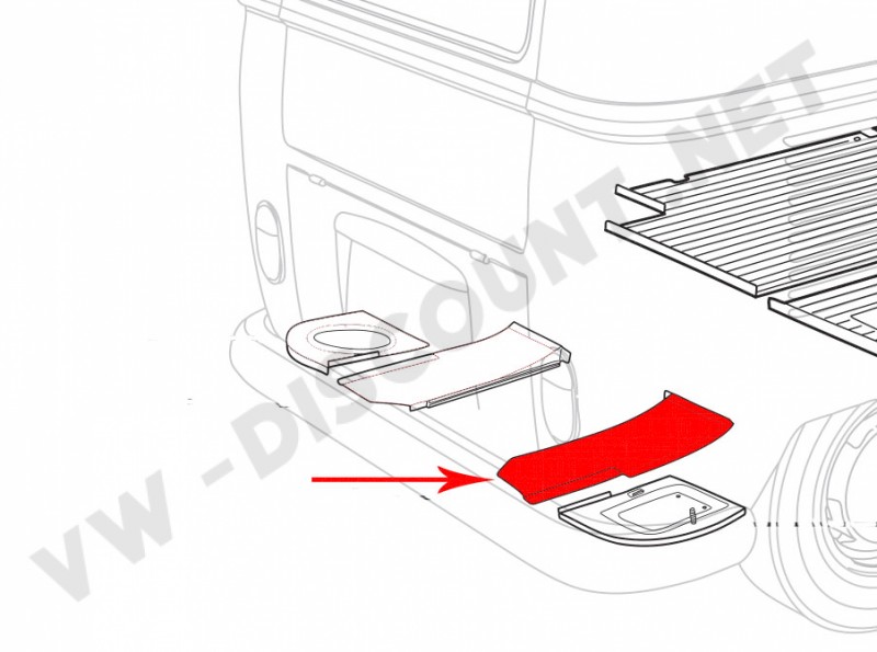 Tôle support de joint tour moteur pour T2 1950-1967 - Droite (Silver Weld Through, Référence 211813168)