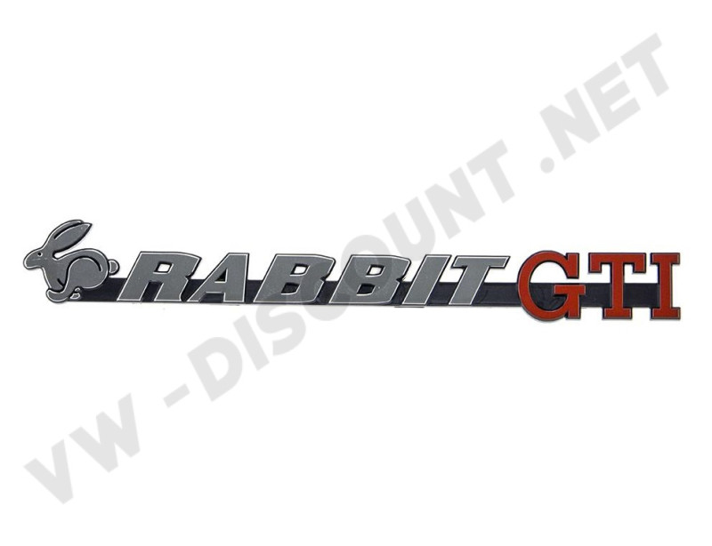 Badge "Rabbit GTI" Chrome et Rouge pour Volkswagen Golf MK1