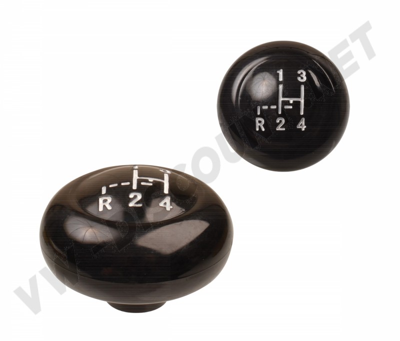 Pommeau de levier de vitesse noir avec grille de 4 vitesses en blanc, Diam 10mm - Réf. 50910BK