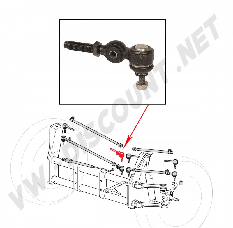 Rotule de direction avec emplacement amortisseur de direction pour Volkswagen 1200/1300 à partir de 1968 131415813D