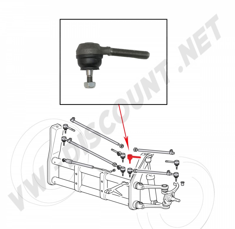 Rotule de Direction Intérieure Gauche Coudée pour VW Coccinelle 1968 et plus 131415821