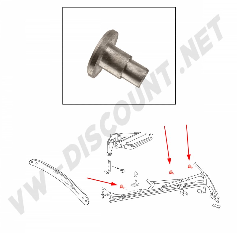 Axe à Sertir, Armature Capote, VW, Cox Cabriolet, Golf Cabriolet, 155871165, 155 871 165