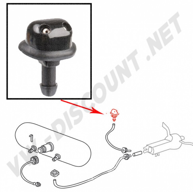 Gicleur de lave-glace noir double réglable de qualité SWF Allemagne pour Volkswagen 111955993ABQ