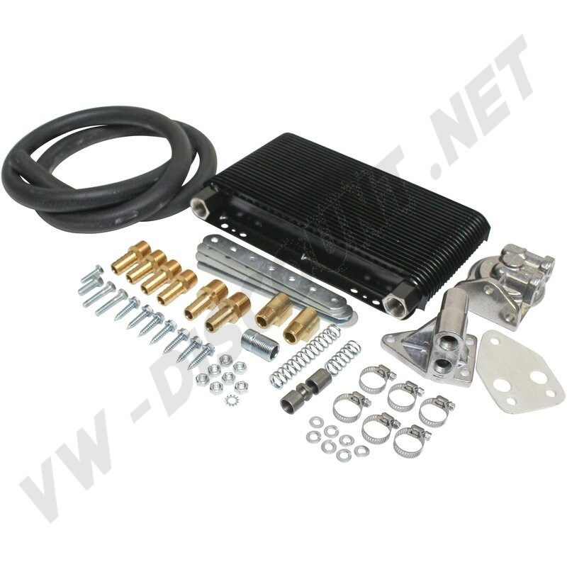 Kit radiateur d'huile, Volkswagen, refroidissement, dissipation thermique, performances, qualité supérieure, installation facile, surface de refroidissement, support de filtre à huile, platine de sortie-entrée, joint d'étanchéité, raccords, pattes de fixa