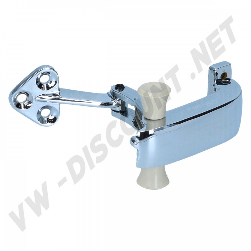 Mécanisme/Loquet Commande d'Ouverture avec Bouton Ivoire pour Glace Pop-Out/Custode Volkswagen Combi 1954-7.1967 (Réf: 221847081D & 221 847 081 D)