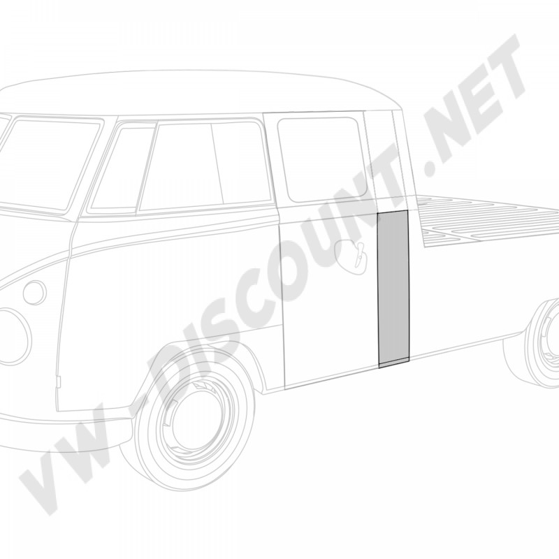Tôle de réparation pour flanc latéral court bas côté gauche pick-up Volkswagen Combi Split jusqu'à 1964
