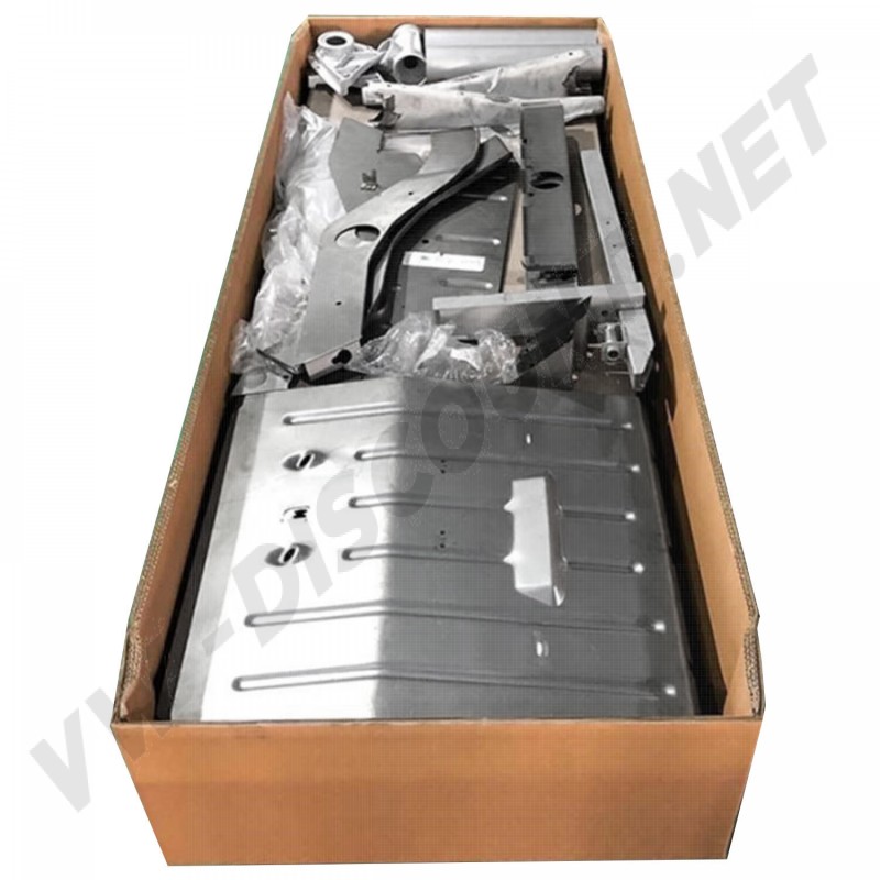 Achetez le kit de châssis (emballé, 210x80x43 cm) pour VW Bus 03/55-07/59, référence DM0890-702-1. Comprend tous les éléments nécessaires pour la restauration ou la réparation du châssis de votre Bus. Compatibilité : 03/1955-07/1959.