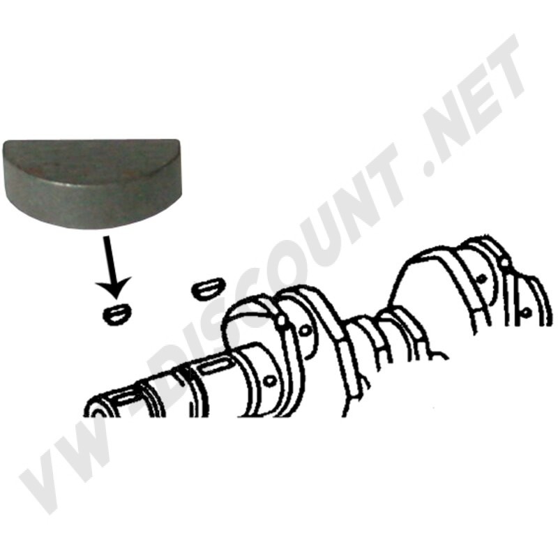 Clavette Demi-Lune, Poulie de Vilebrequin, 1200-1600cc Aircooled, 1900-2100cc Waterboxer, 113105249, 113 105 249