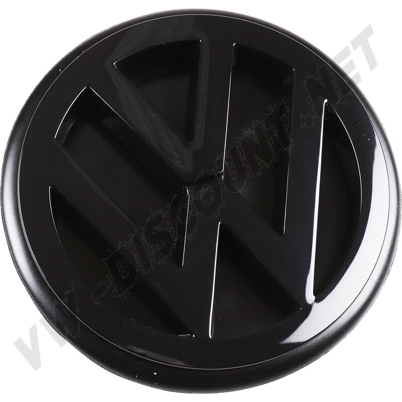 Sigle "VW" de calandre Noir 125 mm Transporter 88-92, Référence produit 251853601C, VW Transporter T25 / T3, Caravelle, Diamètre 125 mm, Sigle noir.