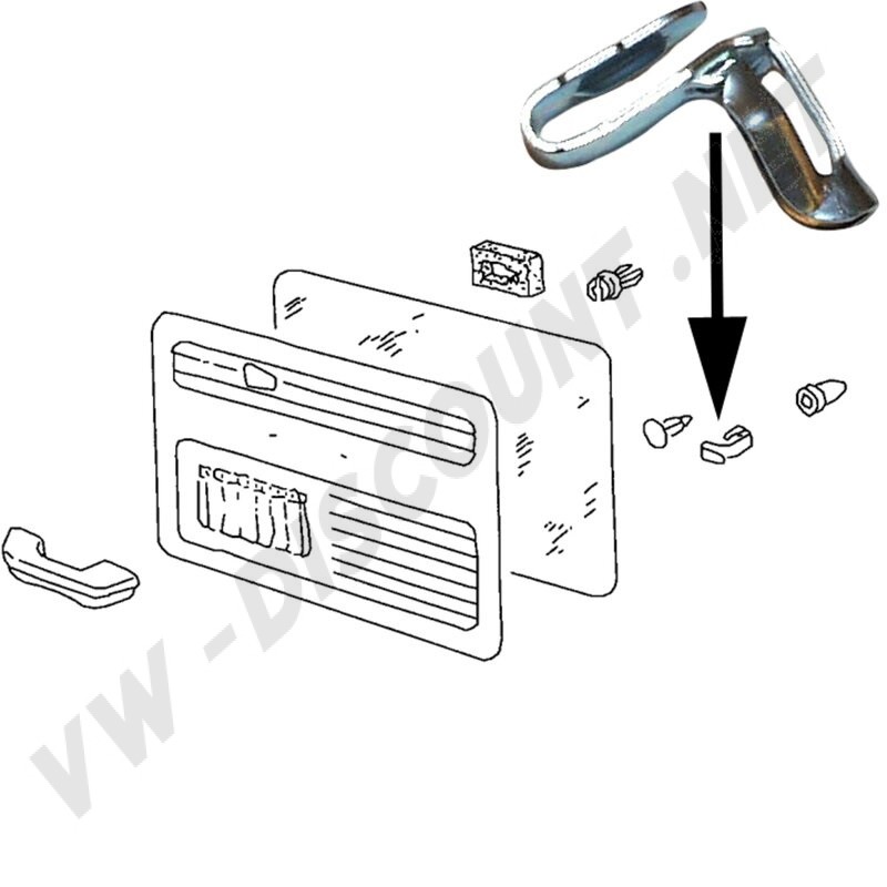 Clips de garnitures, panneaux de portes, Volkswagen, lot de 50 pièces, panneau avant, panneau arrière, fente d'insertion 4mm, longueur du clip 12mm, trou de diamètre 7mm.