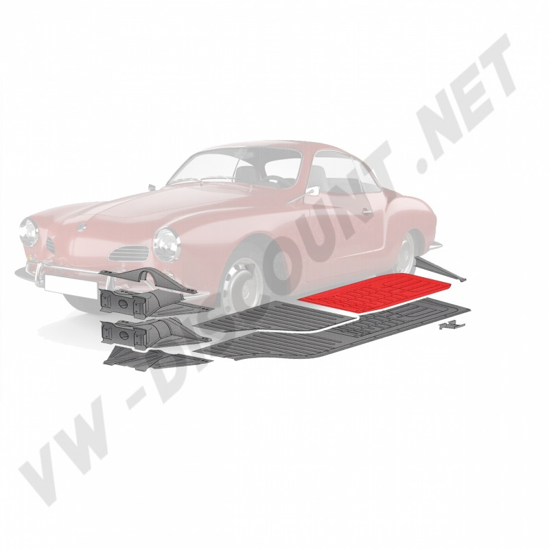 Quart de Plancher Châssis Arrière Droit Karmann Ghia, Type 181