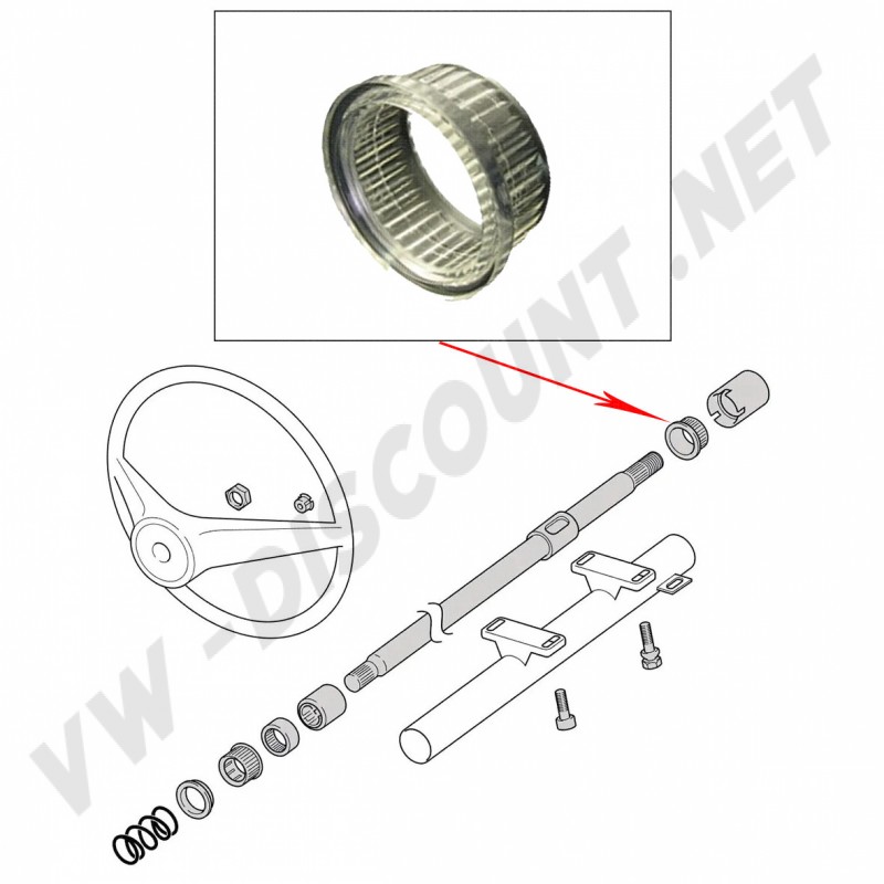 Bague d'espacement entre volant et colonne de direction pour Volkswagen Coccinelle 74-> et Porsche 924, 944 2.5