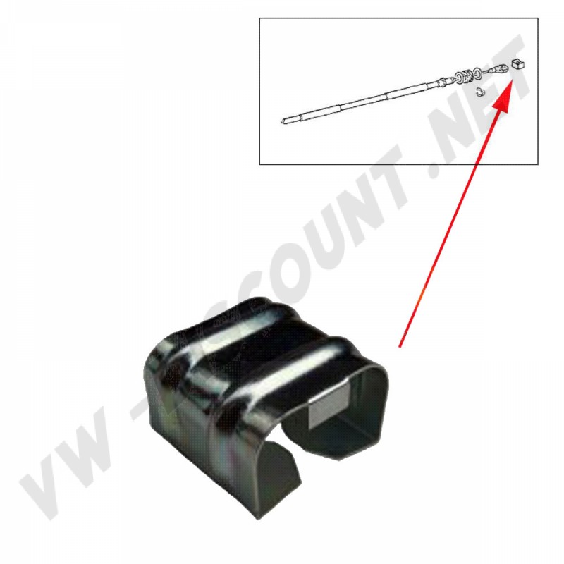Clip embout, câble accélérateur, VW Golf, VW Jetta, VW Iltis, VW Scirocco, VW Transporter T3, VW Transporter T4, 171721570A, 171 721 570 A