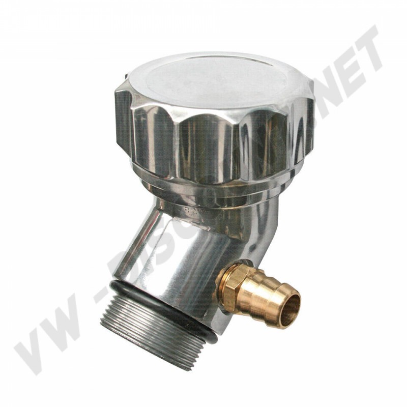 Remplissage d'Huile, Coudé, Aluminium Poli, Moteurs Type1, 12/13/15/1600cc, DM1845-100, Bouchon à Cannelures, Raccord de Reniflard 12 mm