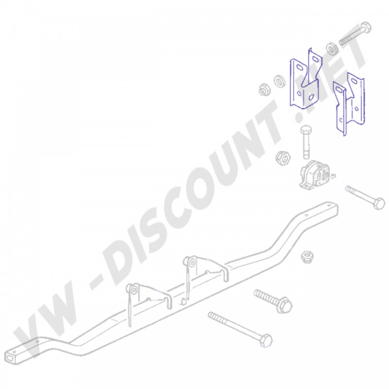 Supports de Montage Moteur, Métal Galvanisé, Bus VW T2 1.6, 211199353C, 211 199 353 C