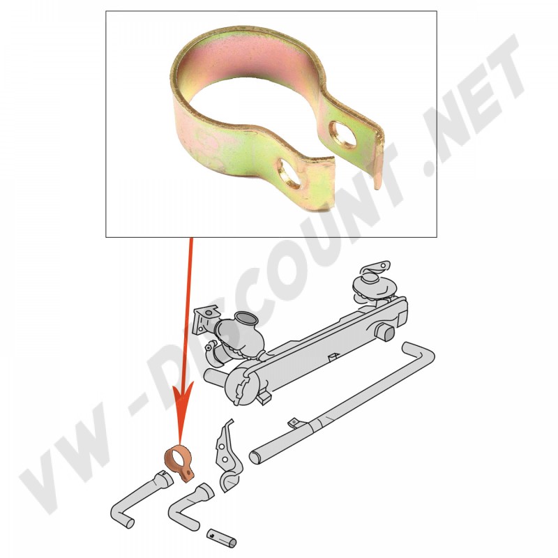 collier d'échappement, 40.0 mm, Combi '50->'76, réf. 211251225, maintien sécurisé.