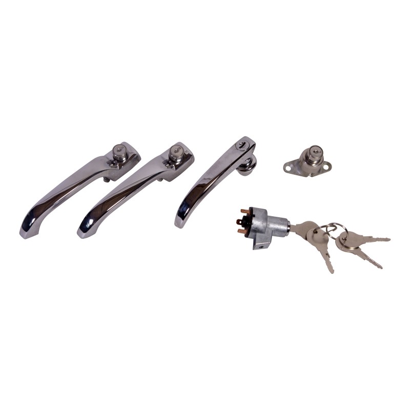 Kit poignées extérieures T2 64-->66 avec 2 clés identiques  211898205G Sur www.vw-discount.net