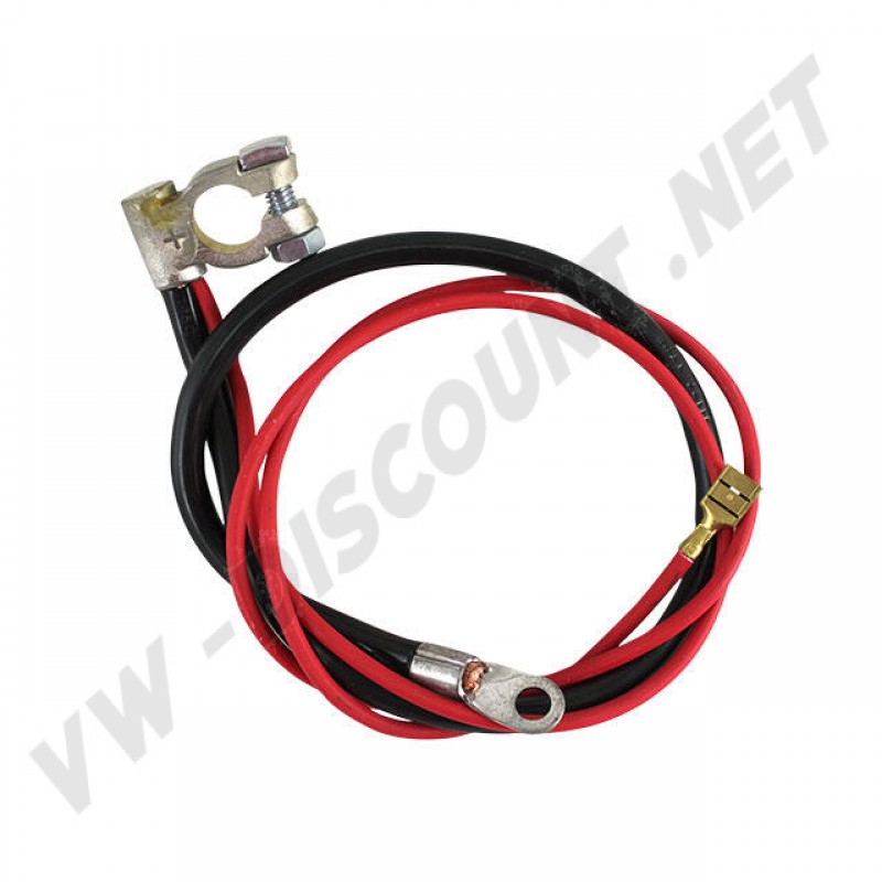 Câble positif de batterie, noir 540 mm, rouge 920 mm, Réf. 211971228A