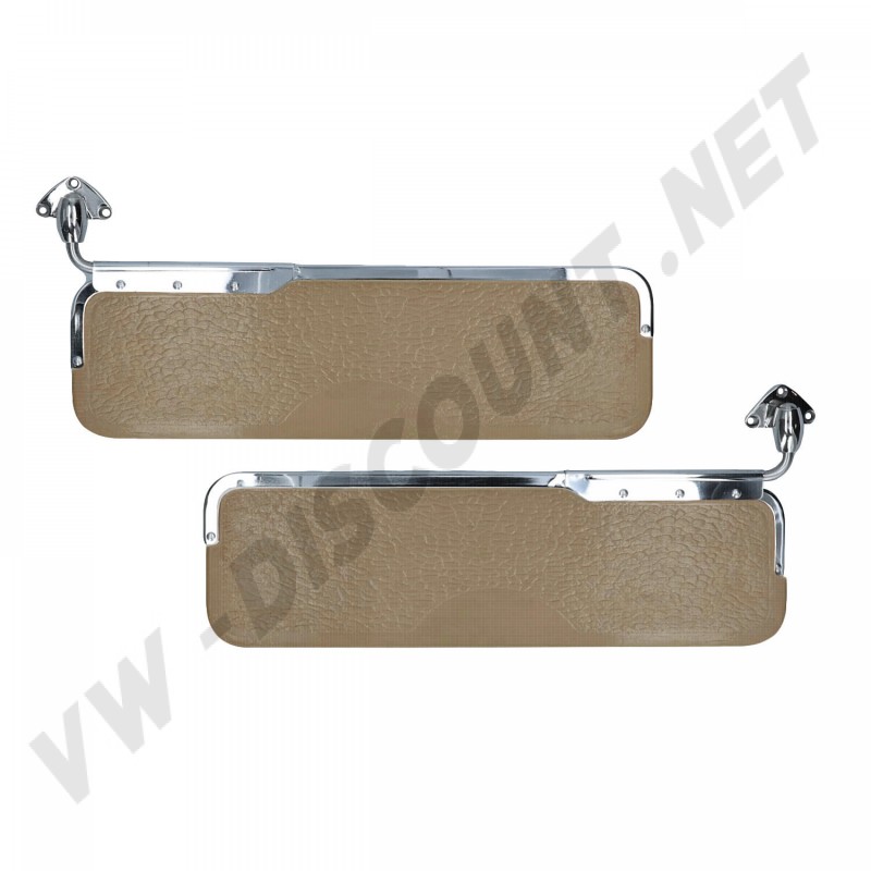 Pare-soleil, Deluxe, Aluminium, Poli, Volkswagen, Combi, Kombi, Brésil, Fixation, 3 Vis, Chromé, Marron, 22185755B, 221 857 55 B