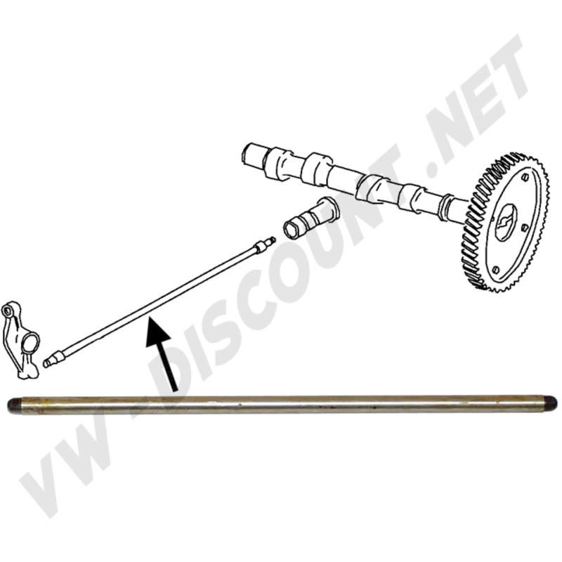 tige de poussoir VW, 279 mm, moteurs 1.3-1.6, 1965-1979, 311109301A, 311 109 301 A, VW Coccinelle, Combi Split, VW Combi T2, Karmann Ghia, 181, Buggy, Baja.