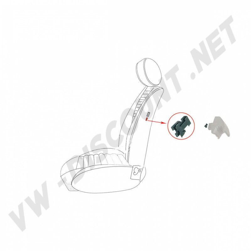 Volkswagen, Porsche, Clips Métal, Basculement Siège, Coccinelle, Karmann Ghia, Combi T2, T3, Golf 1, 2, 3, Porsche 911, 924, 944, 968, 311881247, 311 881 247