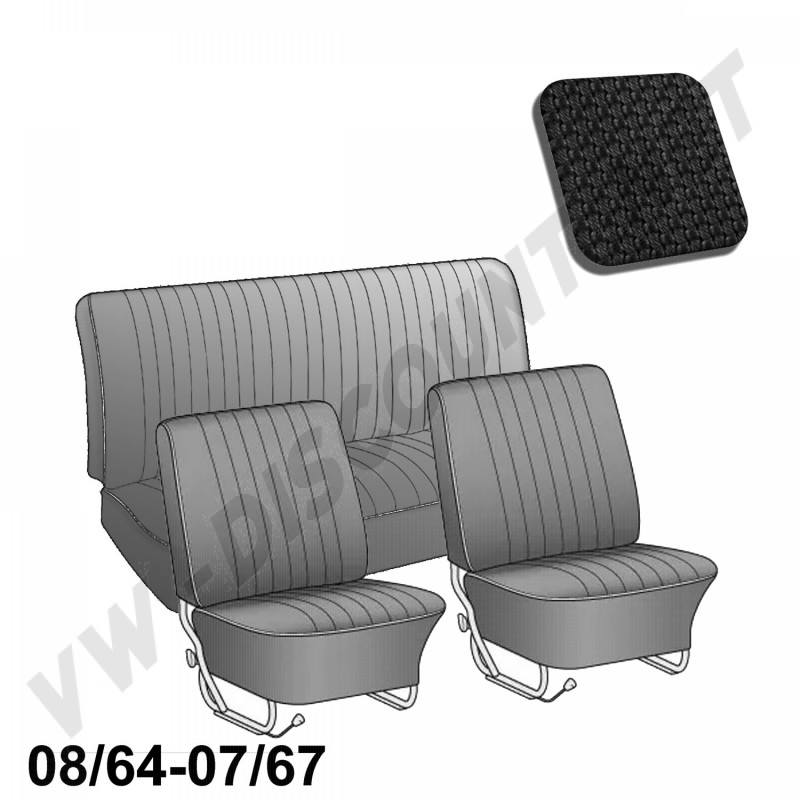 Kit Housse Siège, Coccinelle 64-67, Vinyle, Basket Weave, Velcro, Facile à installer, 0046370, 00 463 70