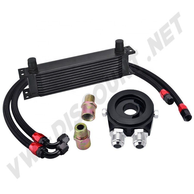 Kit de radiateur d'huile à 10 rangées + kit adaptateur pour tous modèles