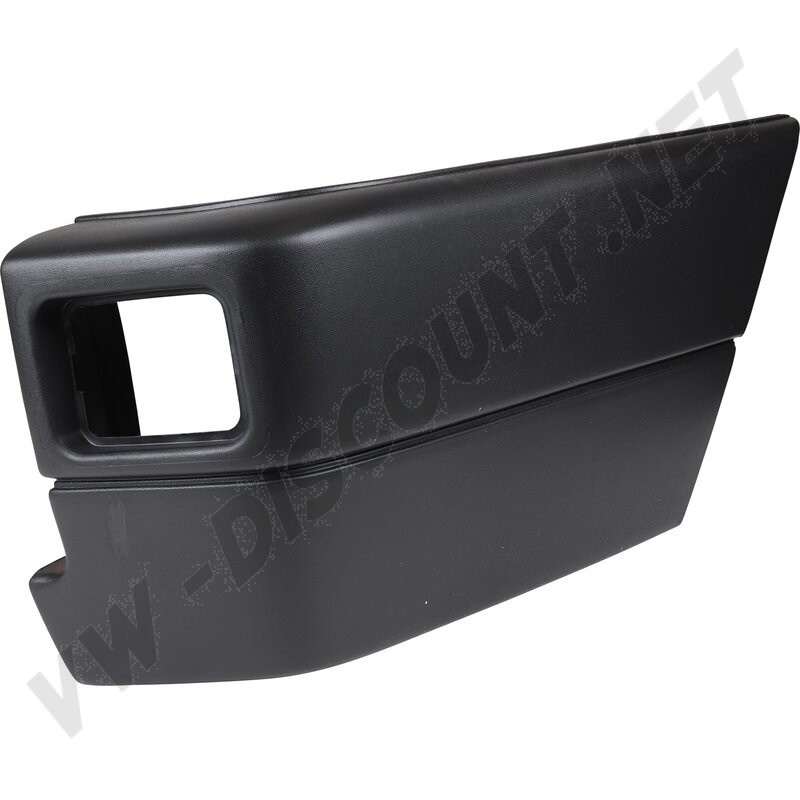 Embout de pare-choc arrière, Droit, Avec trou, Antibrouillard, VW Transporter T4, Transporter T4 (jusqu'à 1995), Plastique ABS noir, Modèle de type origine, Pièce de rechange, Amélioration esthétique, Facile à installer.