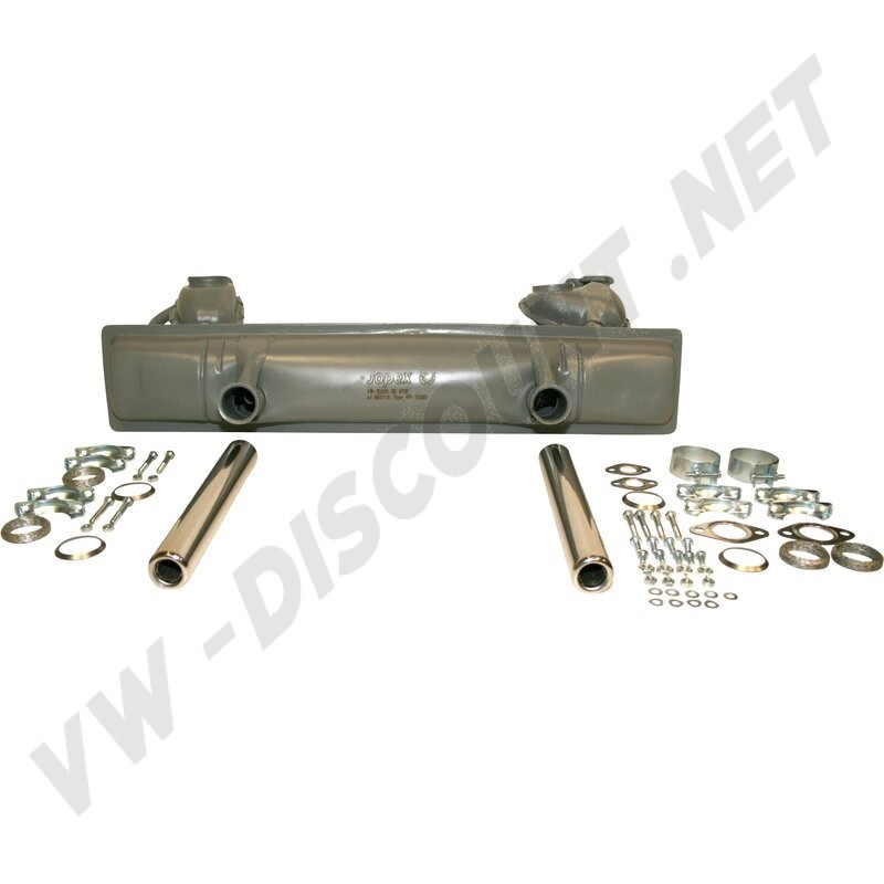 Kit d'échappement complet, 113298051, VW Karmann Ghia, VW Type 1, tuyaux d'échappement, kit de montage, homologué TÜV/EEC, performances, son, style d'origine, pièces de montage.