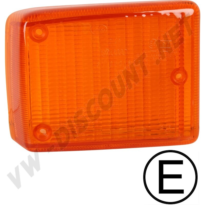 Cabochon de clignotant Combi, Orange, Avant droit, Qualité d'origine, Marquage 'E', Remplacement, Vitre de clignotant.