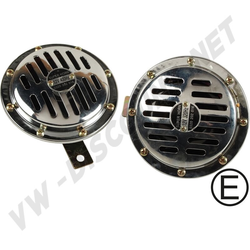 Kit de Klaxons, 12V, 320 Hz, 430 Hz, Design Bosch Ancien, E-mark Chrome, AC951100, AC 951 100.