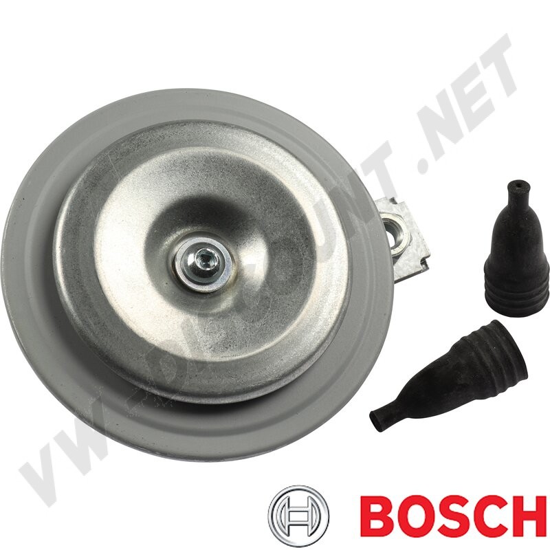 Klaxon 12V, 310-380Hz, Bosch Universel, Homologué E-type, Diamètre 130mm, Polyvalent, 12V.