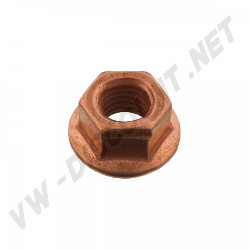écrou collecteur échappement, écrou cuivré M8, N90085001