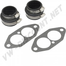 Kit soufflet et joint collecteur d'admission, noir, 2 pièces - VW Type1, 181, Karmann Ghia, Transporter