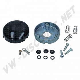 Kit de montage cerclage de volant chromé avec bouton noir pour Volkswagen Combi (03/55-07/67) et Kombi Brésil