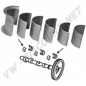 Jeu de coussinets d'arbre à cames, taille standard, simple butée pour VW 181, Karmann Ghia, Transporter T1/T2, Type 1 et Type 3