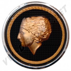 Bouton de klaxon Flat4 avec motif de dame dorée pour volants Banjo - Volkswagen